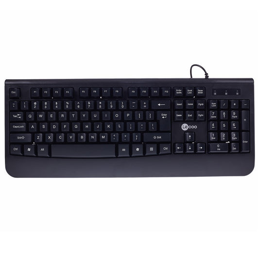 LENOVO LECOO CM105 Office USB Wired Keyboard Mouse Combo with Hand Rest Ergonomic Design