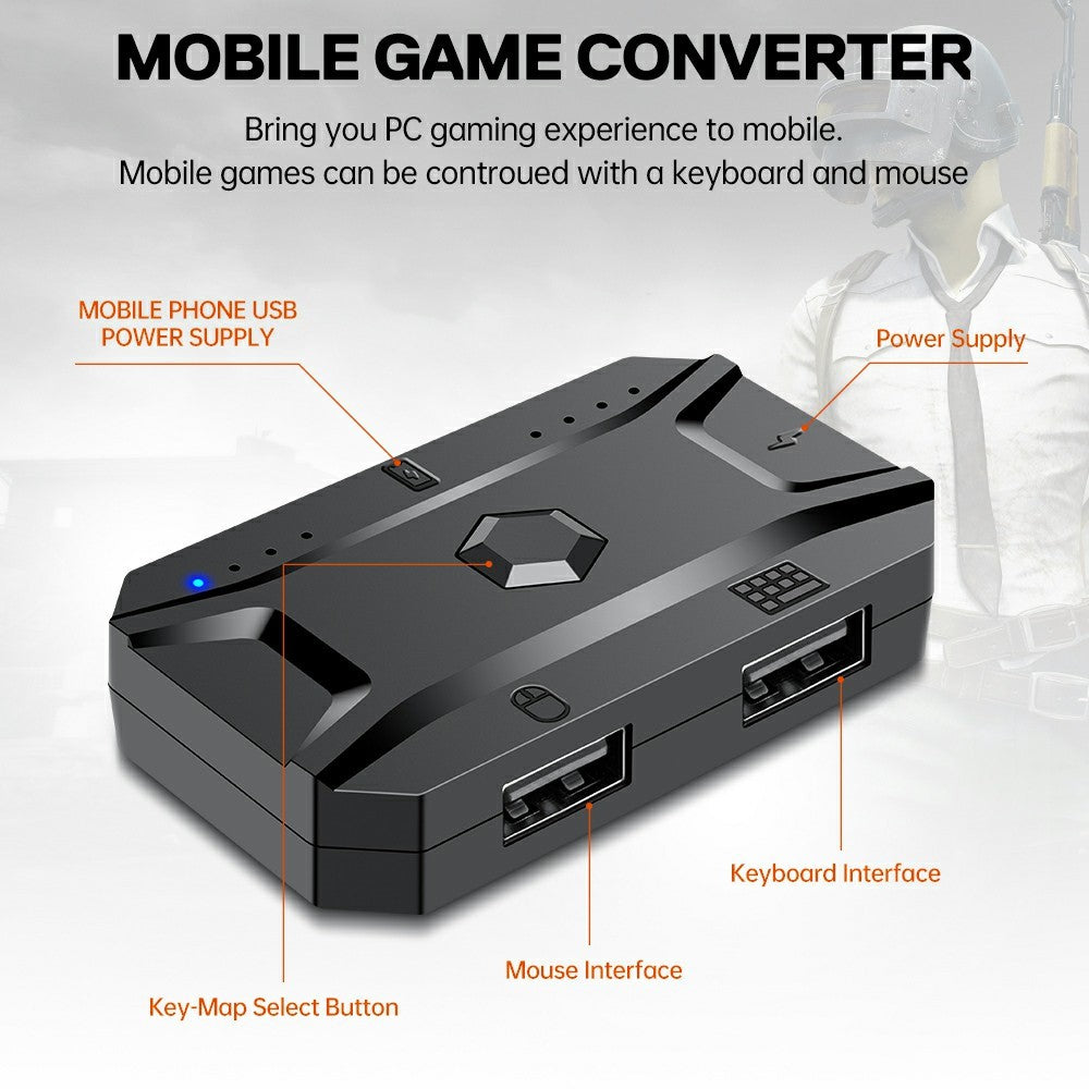 T-WOLF TF950 40 Keys One Hand Gaming Keyboard USB Wired Mouse Combo Set with Mobile Game Converter and Phone Holder
