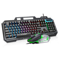 T-WOLF TF600 Backlit Wired 104-Key Gaming Keyboard with Wired Mouse for Gaming Working