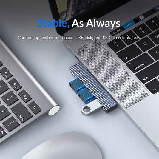 ORICO AH-W13 Type-C Docking Station 3-Ports USB3.1+USB2.0x2 USB Hub Adapter for Keyboard, Mouse, USB Disk
