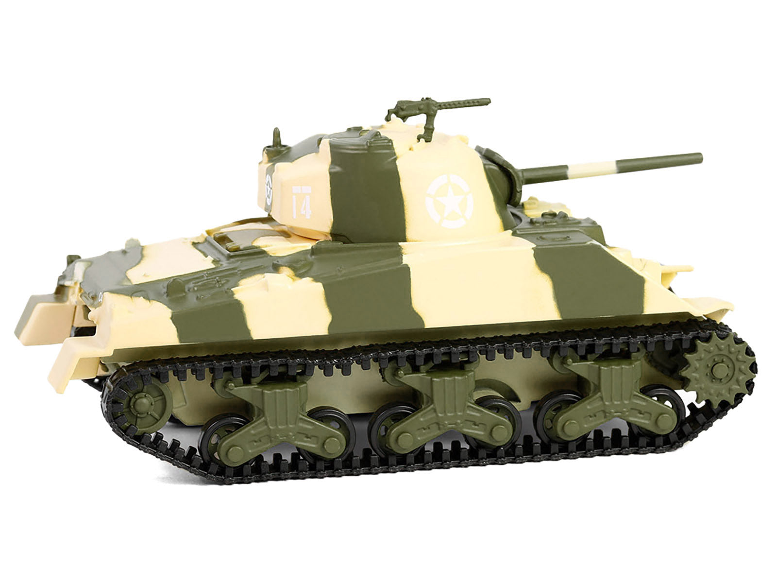 1944 M4 Sherman Tank "U.S. Army 756th Tank Battalion 5th Army C Company Cassino Italy" Camouflage "Battalion 64" Series 5 1/64 Diecast Model Car by Greenlight