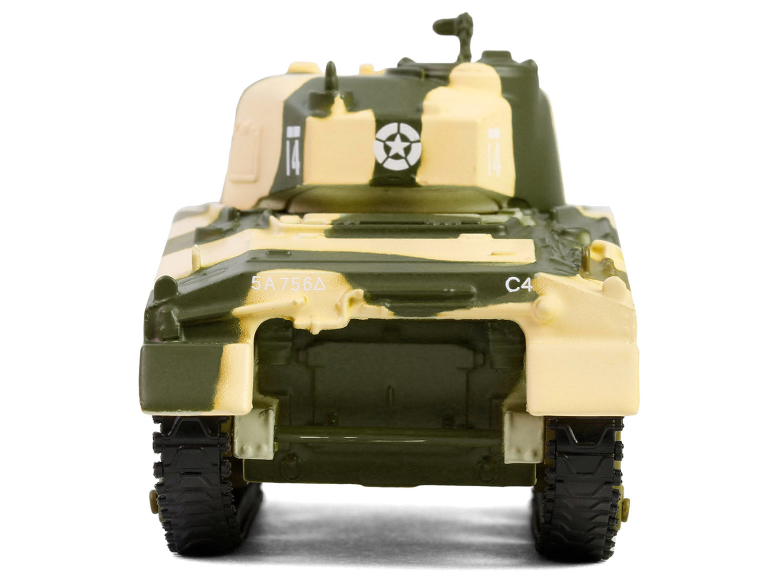 1944 M4 Sherman Tank "U.S. Army 756th Tank Battalion 5th Army C Company Cassino Italy" Camouflage "Battalion 64" Series 5 1/64 Diecast Model Car by Greenlight