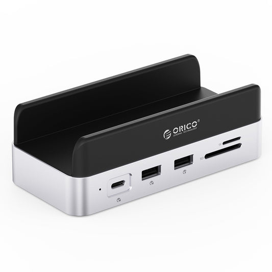 ORICO VS10 For Mac mini(2024) 512GB M.2 SSD Enclosure Desktop Expansion Dock Stand USB + HD + RJ45 + SD / TF Card Reader 10 in 1 Docking Station