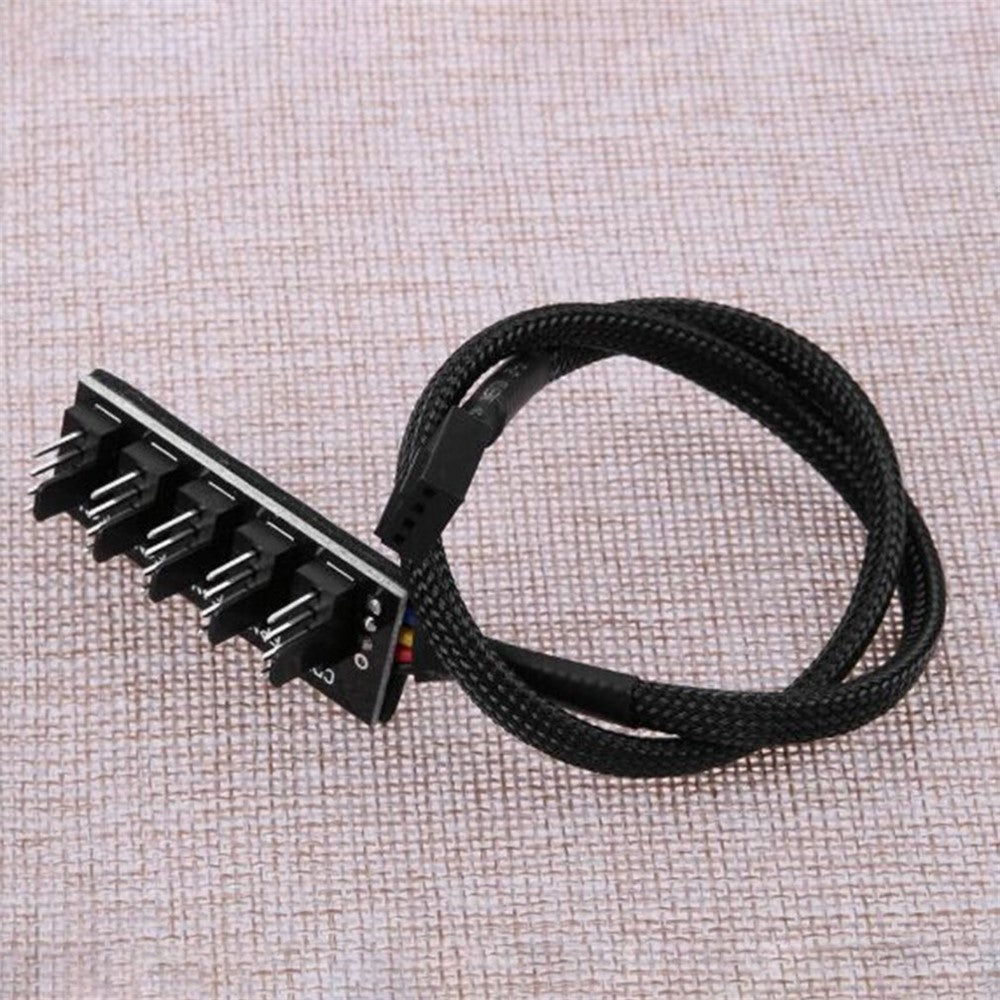 Desktop Computer CPU Chassis Fan 4-Pin PWM 1 to 5 Hub Adapter 3-Pin/4-Pin Cooling Fan Connector