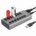 ACASIS HS-707MG 7 Ports USB3.0 5Gbps High Speed Transmission Charging Dock USB Hub Splitter with Independent Switch