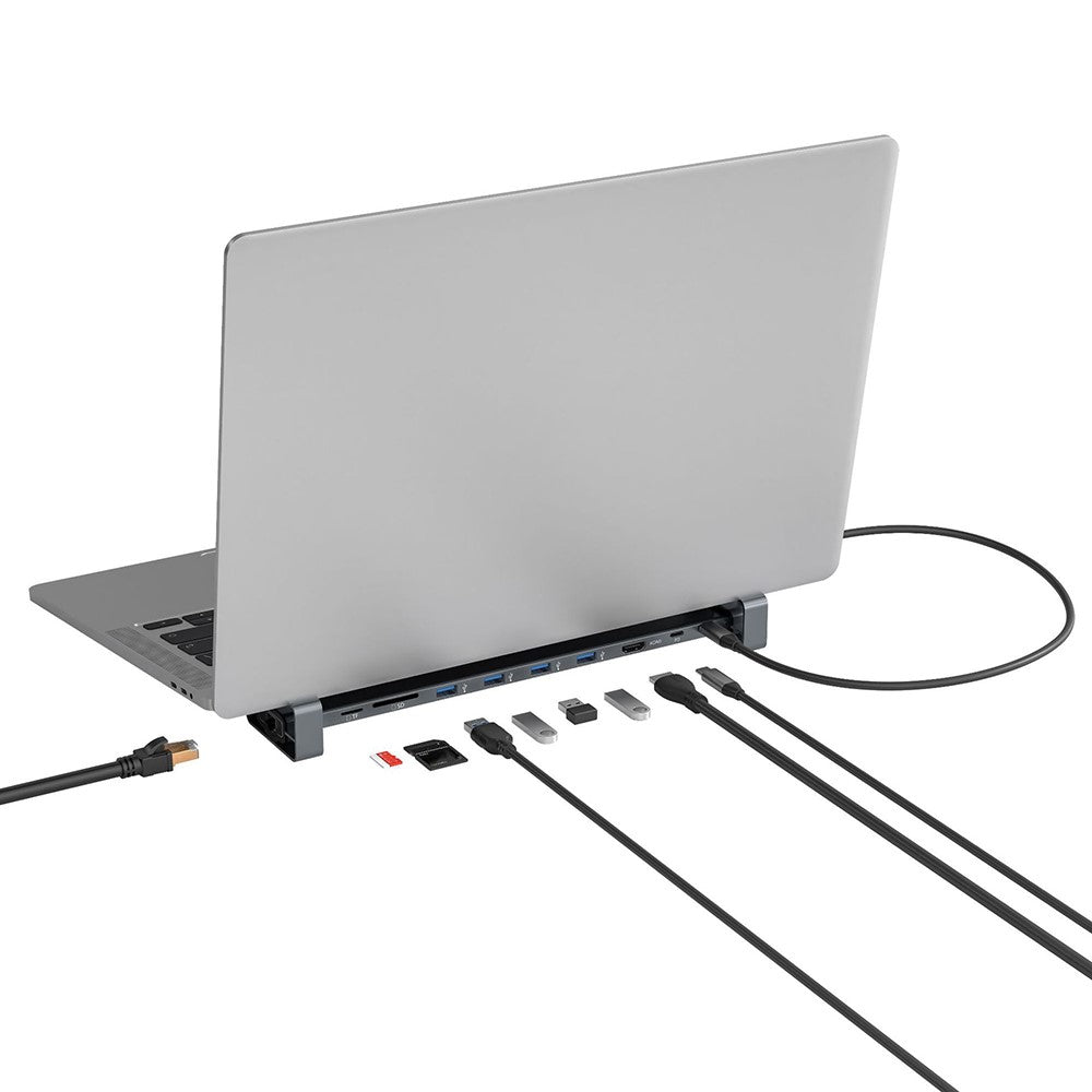 ACASIS CM038 9 in 1 Type-C Hub to 3.0 USB Memory/TF Card Reader Multi-Port Docking Station HD-Compatible Dual 4K RJ45 USB HUB for MacBook USB Splitter Hub Power Adapter
