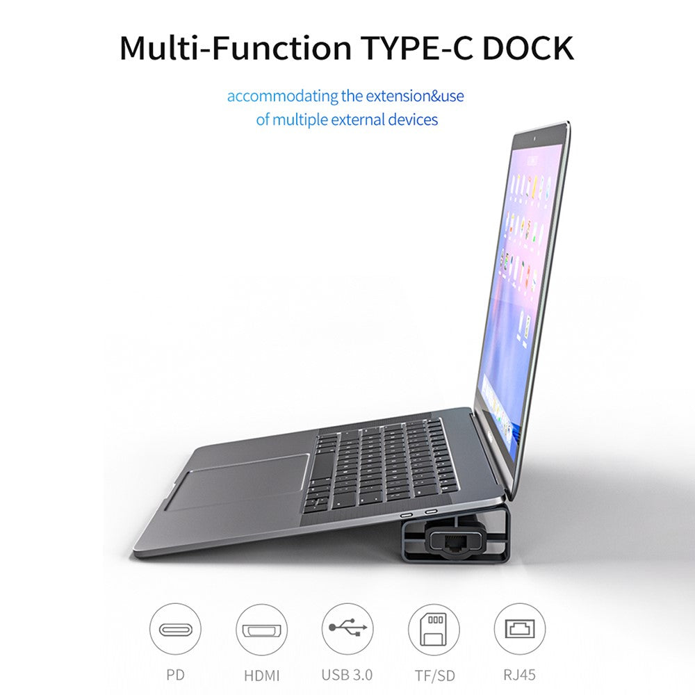 ACASIS CM038 9 in 1 Type-C Hub to 3.0 USB Memory/TF Card Reader Multi-Port Docking Station HD-Compatible Dual 4K RJ45 USB HUB for MacBook USB Splitter Hub Power Adapter