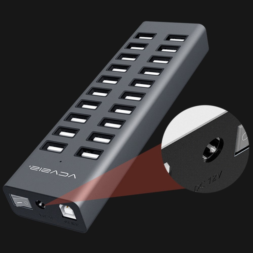 ACASIS H037 USB2.0 Hub Multi-Function Extended 20-Port Hub Adapter with Power Supply Port