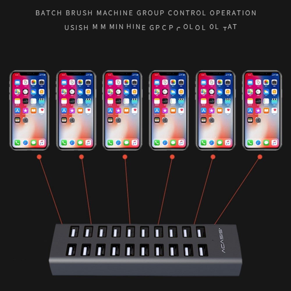 ACASIS H037 USB2.0 Hub Multi-Function Extended 20-Port Hub Adapter with Power Supply Port