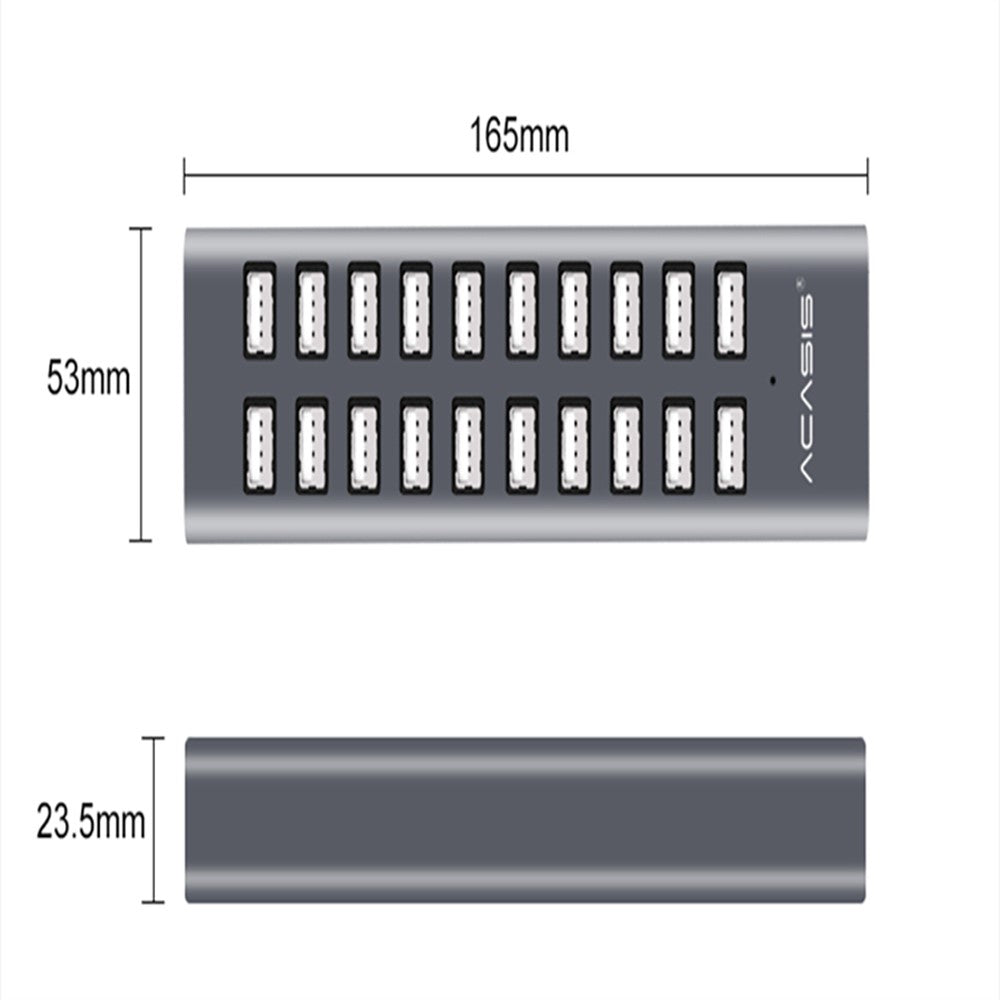 ACASIS H037 USB2.0 Hub Multi-Function Extended 20-Port Hub Adapter with Power Supply Port