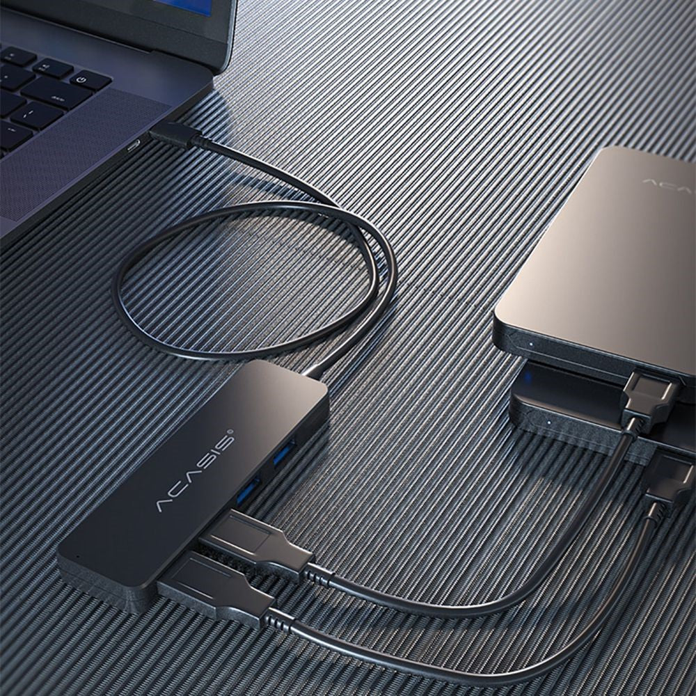 ACASIS AC2-L412 1.2m Type-C to 4 USB2.0 Hub Adapter Portable USB-C Hub Multi-Port Type-C Splitter Converter Support 480Mbps Data Transfer