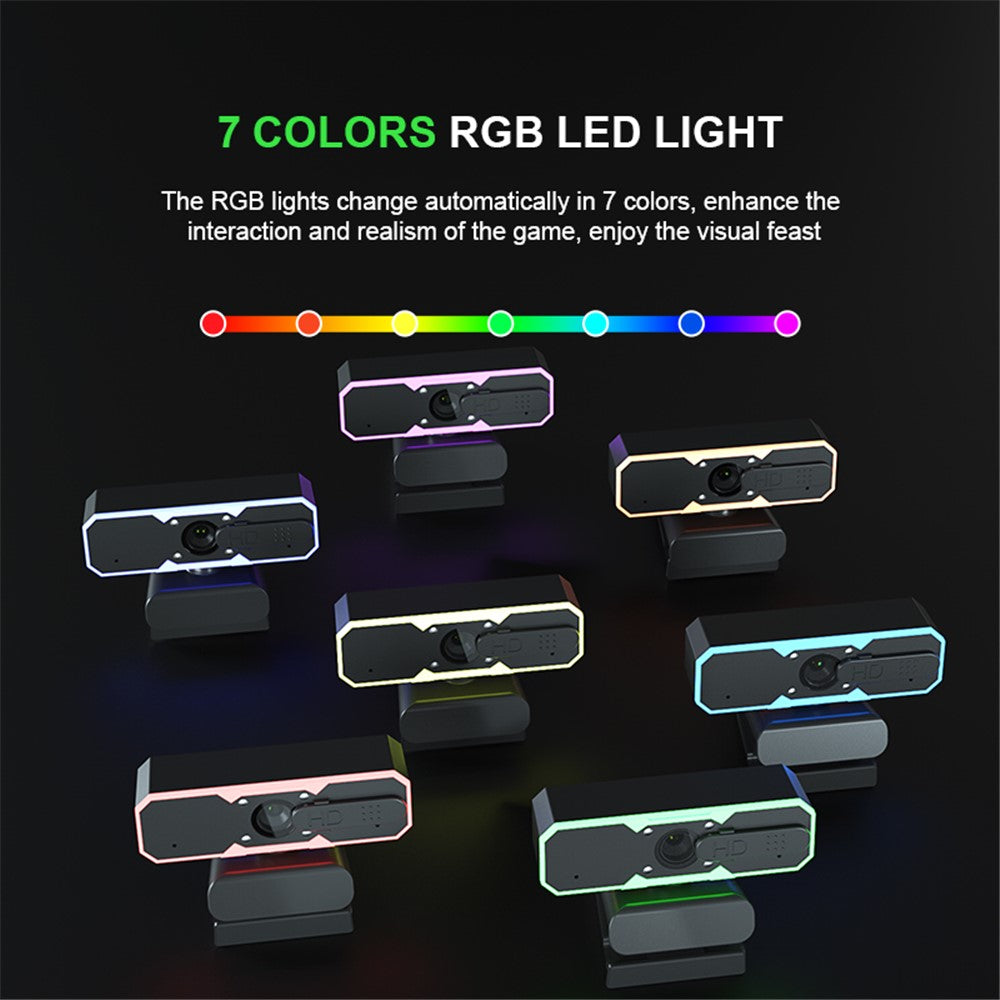 H782 1080P RGB Webcam with Microphone 60FPS 90 Degree USB HD Computer Camera