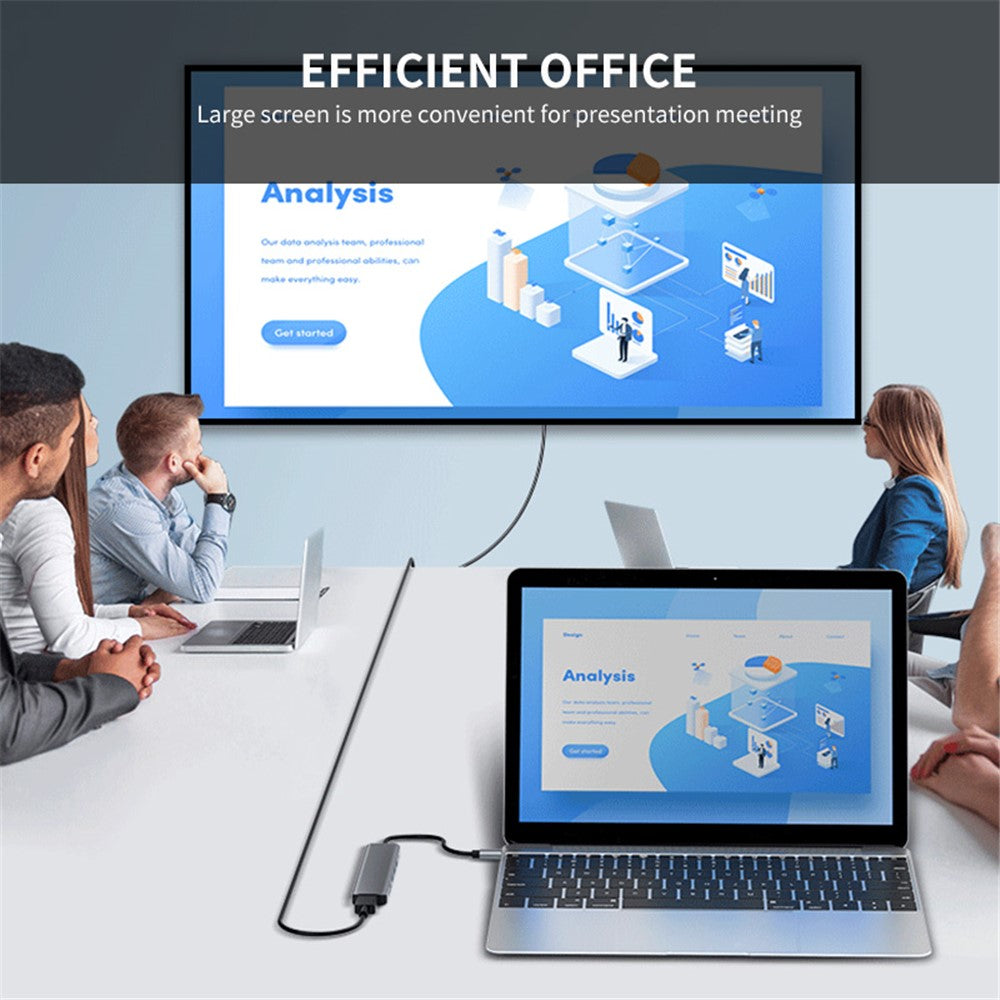 ENKAY HAT PRINCE Type-C Hub to 4K HD Video Output+PD Port+2xMemory Card Reader Slots+2xUSB 2.0 Ports+USB 3.0 Port Compatible for Laptops and Other Type C Devices