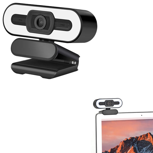 A55 1080P Computer Camera Home Office Built-in Microphone for Live Teaching USB Webcam with LED Fill Light