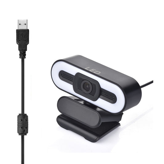 A55 1080P Computer Camera Home Office Built-in Microphone for Live Teaching USB Webcam with LED Fill Light