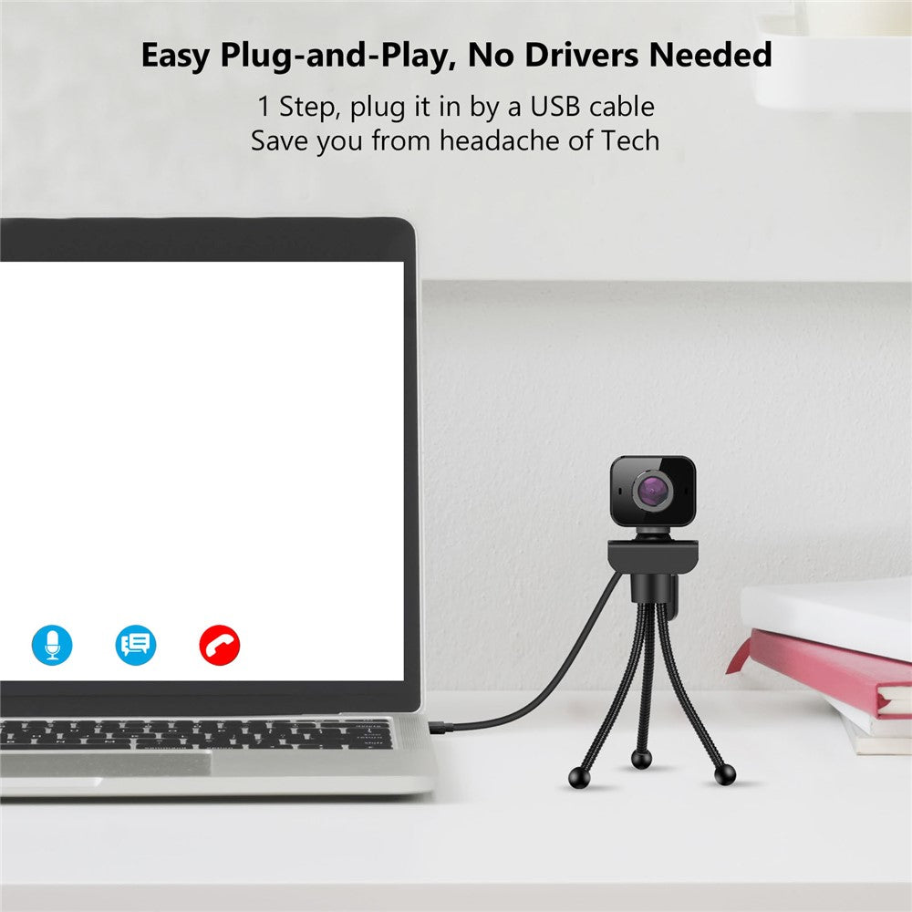 C5 1080P HD USB Webcam Live Streaming Video Conference Computer Laptop Clip Camera