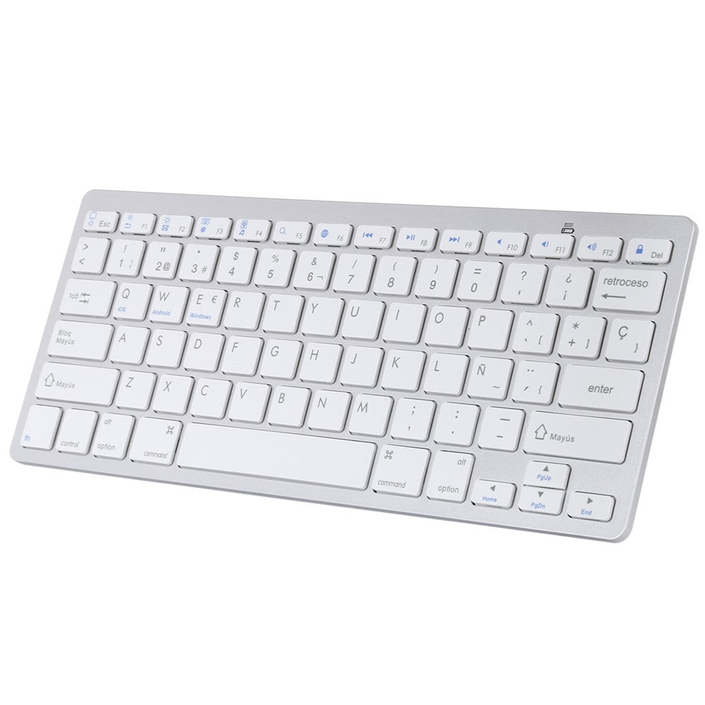 Ultra-Slim Wireless Bluetooth-compatible Keyboard (Spanish Language) for Android Windows iOS