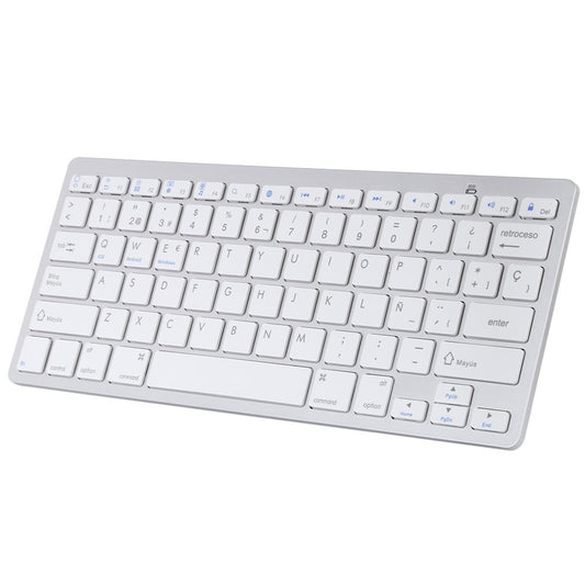 Ultra-Slim Wireless Bluetooth-compatible Keyboard (Spanish Language) for Android Windows iOS