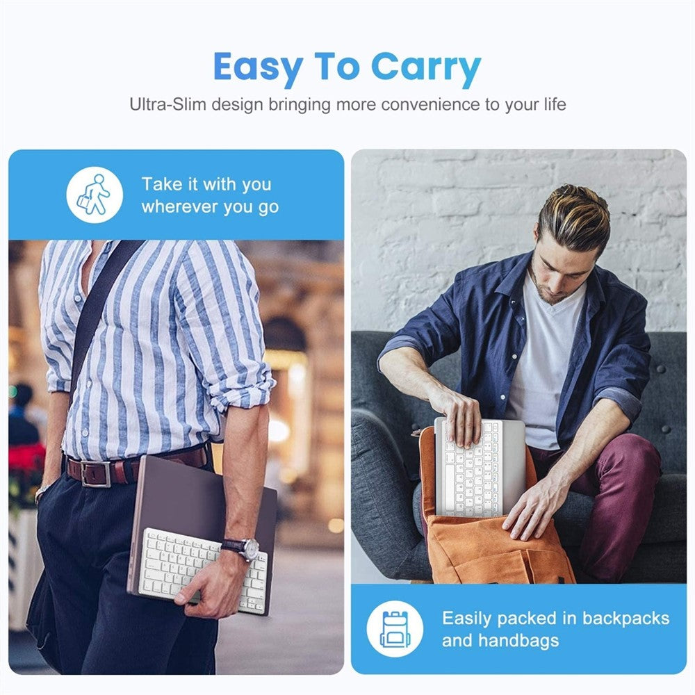Ultra-Slim Wireless Bluetooth-compatible Keyboard (Spanish Language) for Android Windows iOS