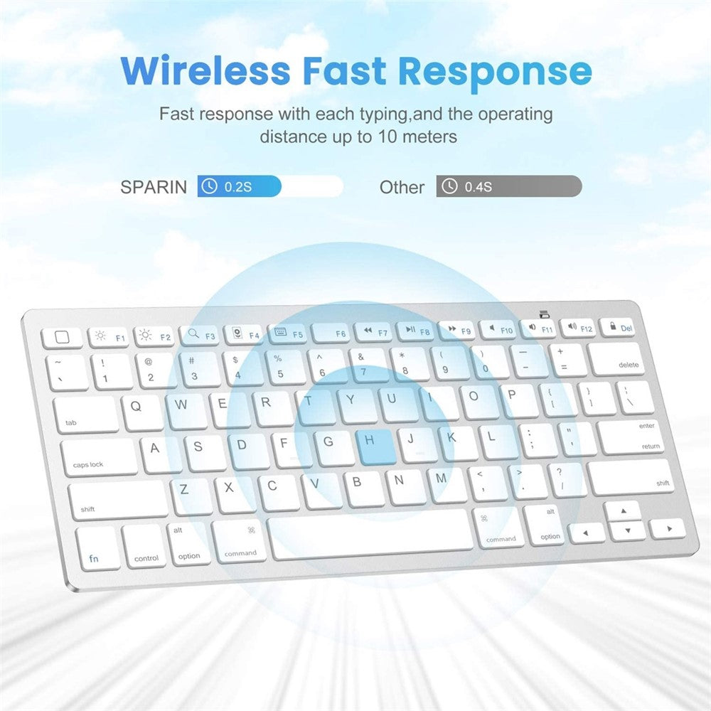 Ultra-Slim Wireless Bluetooth-compatible Keyboard (French Language) for Android Windows iOS