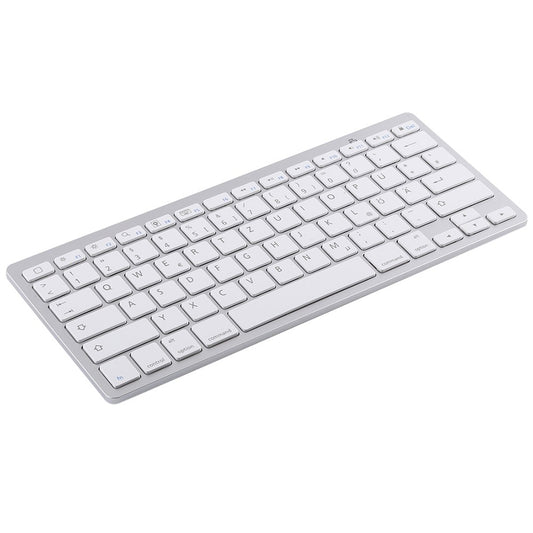 Ultra-Slim 78 Keys Wireless German Language Bluetooth-Compatible Keyboard for Android Windows iOS