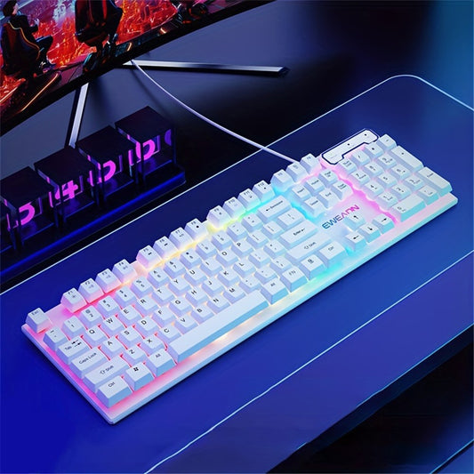 EWEADN GX330 Computer Laptop E-Sport Keyboard USB Wired Backlit Gaming Keyboard