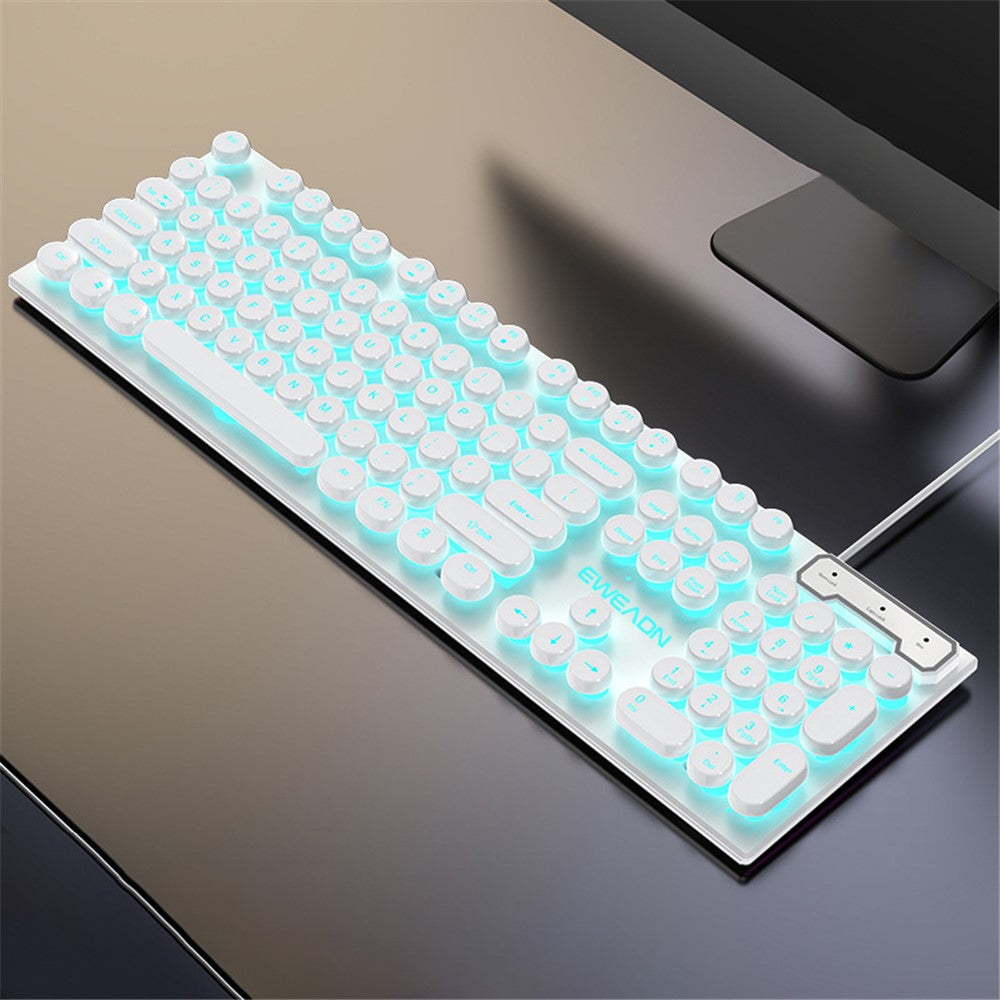 EWEADN GX30 Retro Punk Computer Laptop Keyboard USB Wired Backlit Gaming Keyboard
