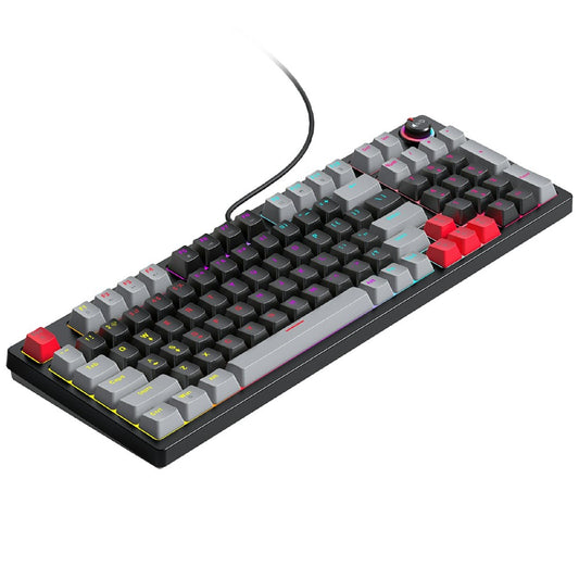T-WOLF T50 Mechanical Keyboard with RGB Backlit 96 + 1 Keys USB Wired Keyboard  for PC Gaming
