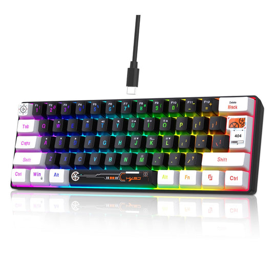 HXSJ V700 61 Keys Wired Keyboard with RGB Backlit for PC / Laptop Multimedia Control Gaming Keyboard