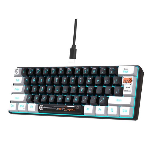 HXSJ V700 61 Keys Wired Keyboard with RGB Backlit for PC / Laptop Multimedia Control Gaming Keyboard