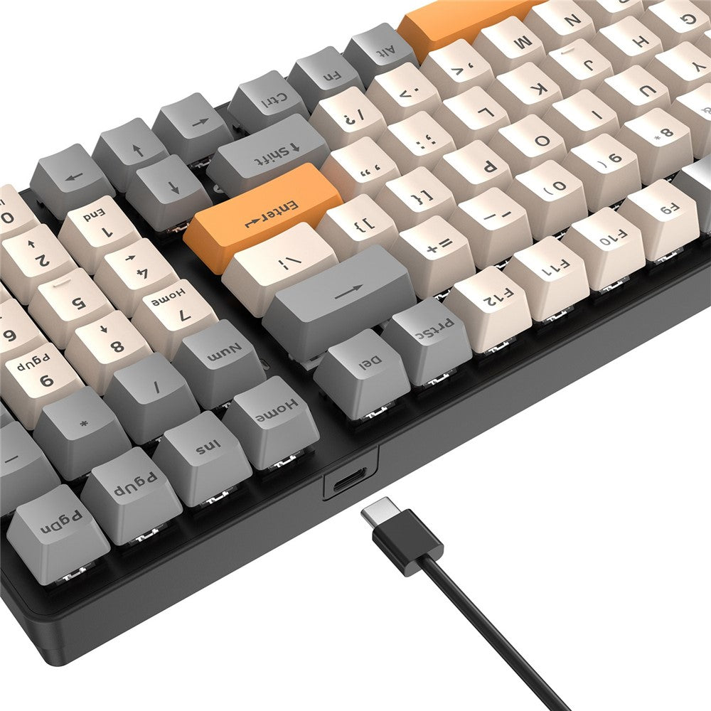 FREE WOLF K3 Mechanical Keyboard 100-Key Gaming Keyboard with Colorful Light Effects for Office Home Computers Laptops