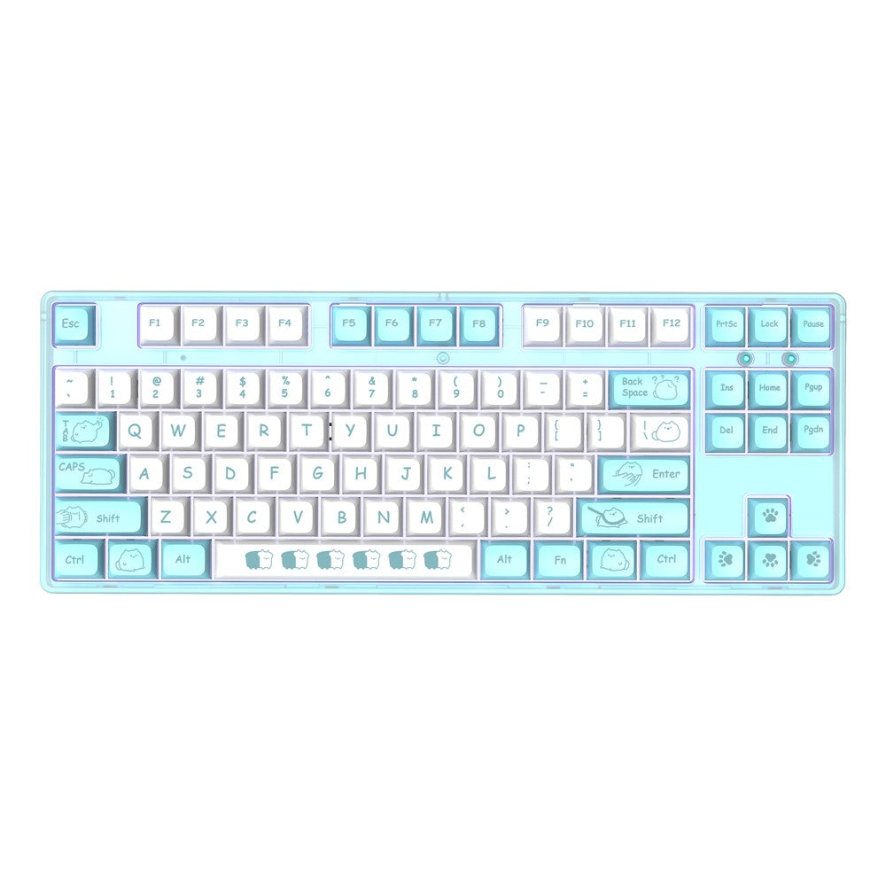 HXSJ L600 Cartoon Pattern 87-Key Mechanical Keyboard Ergonomic Wired Gaming Keyboard