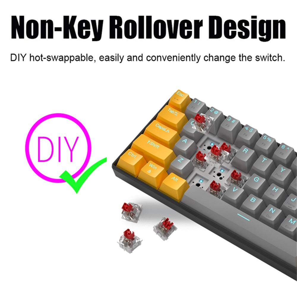 IBLANCOD K61 Mixed Color Keycap Mechanical Blue Backlight Gaming Keyboard for Computer