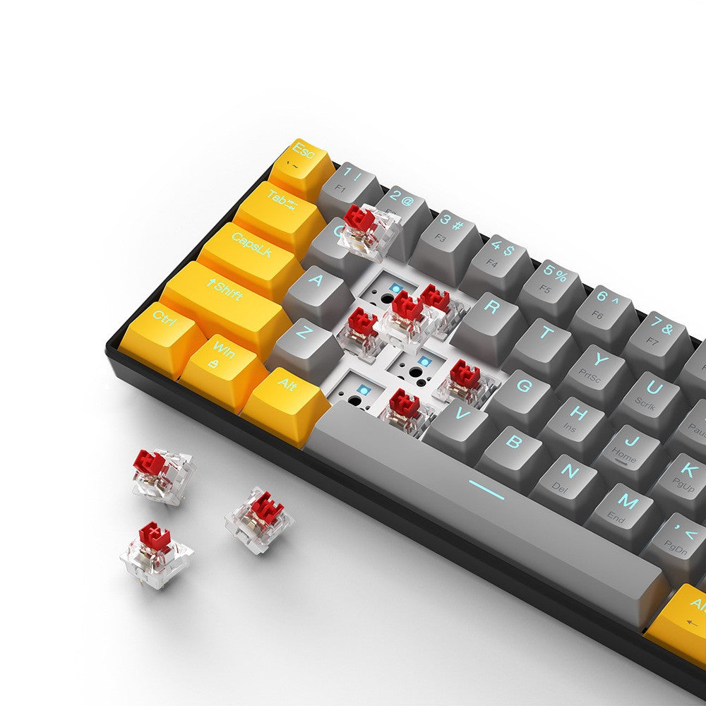 IBLANCOD K61 Mixed Color Keycap Mechanical Blue Backlight Gaming Keyboard for Computer