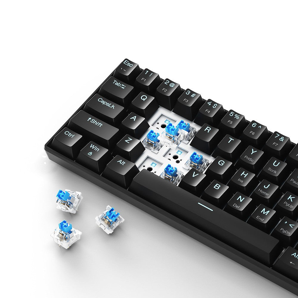 IBLANCOD K61 Mixed Color Keycap Mechanical Blue Backlight Gaming Keyboard for Computer