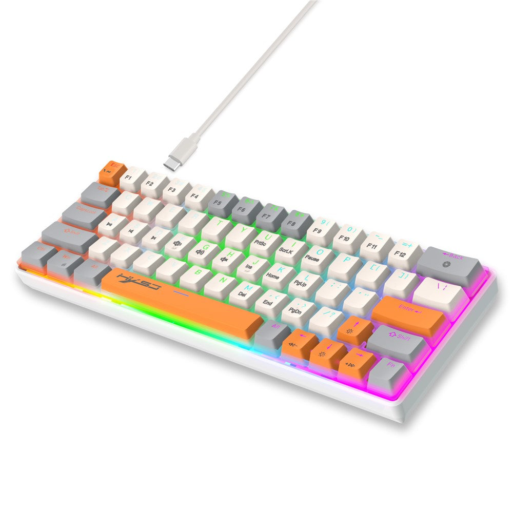 HXSJ V500 Mechanical Wired Keyboard 63 Keys Gaming Keyboard with Backlight Effect