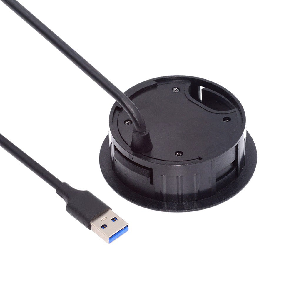 U3-095-HUB05 USB 3.0 Hub 2xUSB3.0 + 3.5mm + Type-C 60mm Desk Grommet Splitter Dock Station