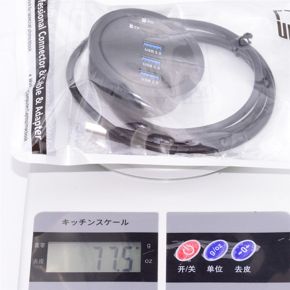 U3-095-HUB02 3X USB 3.0 Hub with SD / TF Card Slot 60mm Desk Grommet Splitter Dock Station for Desktop PC Desk