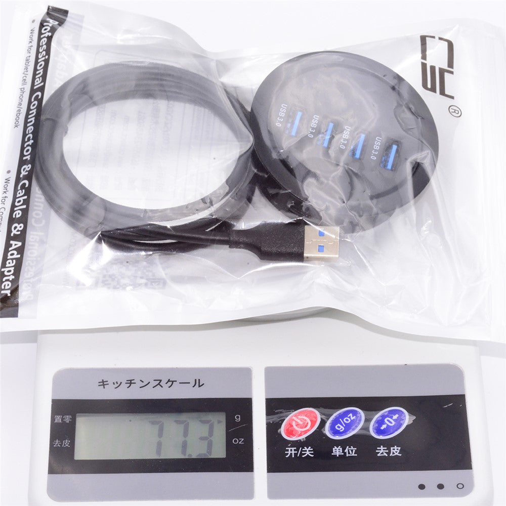 U3-095-HUB01 USB 3.0 Hub 4 USB3.0 Ports 60mm Computer Desk Grommet Splitter Dock Station