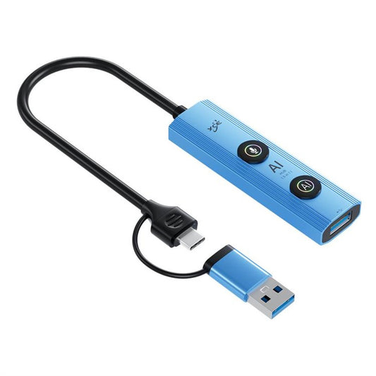 YCE V295B 5 in 1 USB 3.0 / Type-C Dual Head Hub Multifunctional Voice Recognition Smart AI Expansion Dock