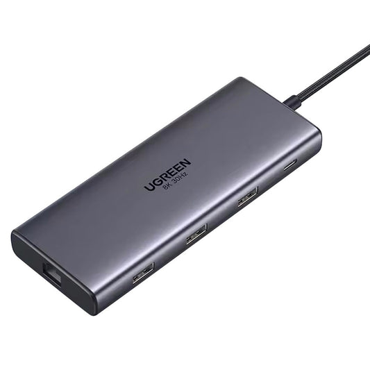 UGREEN 15534 USB-C Hub 8K / 4K HD RJ45 USB 3.0 PD 100W 10 in 1 Aluminum Alloy Adapter