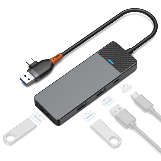 WIWU A431C Linker Series USB-A&C Hub Adapter 4-in-1 Portable Docking Station with 3 USB3.0+USB-C 3.0