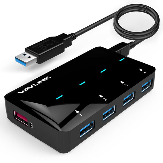 WAVLINK WL-UH3042P1 USB3.0 4-Port Hub 2.4A Fast Charging Adapter for Keyboard Mouse