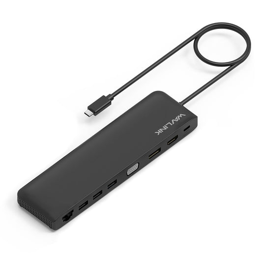 WAVLINK WL-UMD04 Portable Docking Station for Laptop Type-C Hub Adapter USB-C to HD / DVI / VGA Slim Converter