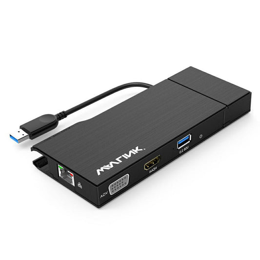 WAVLINK WL-UG39DH2 Dual 2K HD Mini Docking Station USB3.0 to HD / VGA / Gigabit Ethernet Splitter Adapter with Combo Card Reader