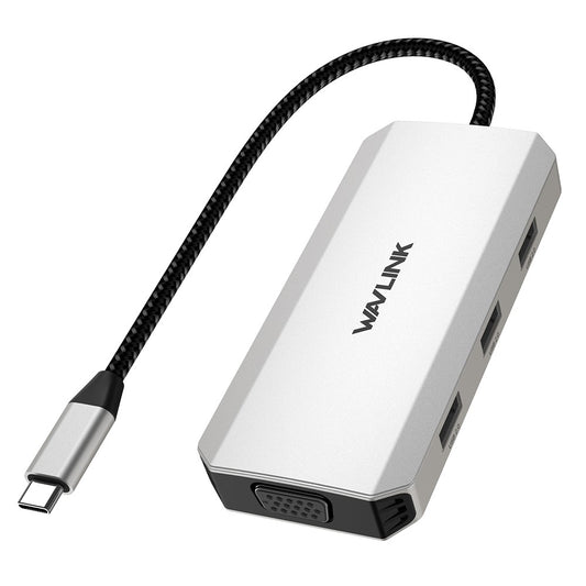 WAVLINK WL-UMD307 Hub Adapter Type-C to HD 4K@60Hz+VGA 1080P@60Hz+3xUSBA2.0+2xDP Docking Station