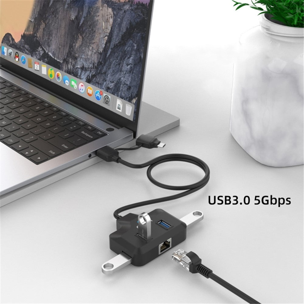 ONTEN OTN-UCA2310 USB3.0+USB2.0 4 Ports Type-C Hub with 0.5m Cable