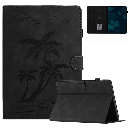 For Amazon Kindle Paperwhite 5 (2021) Case Card Holder Coconut Tree Imprinted Leather Cover
