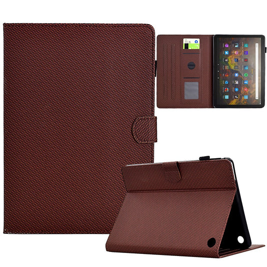 For Amazon Fire HD 10 Plus (2023) Case Carbon Fiber Texture PU Leather E-Reader Cover