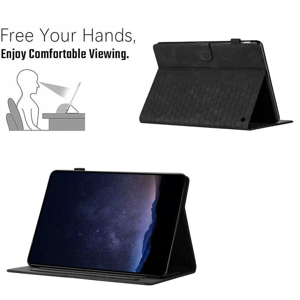 For Amazon Kindle Fire Max 11 2023 Case Honeycomb Printed Leather Tablet Cover with Card Slot